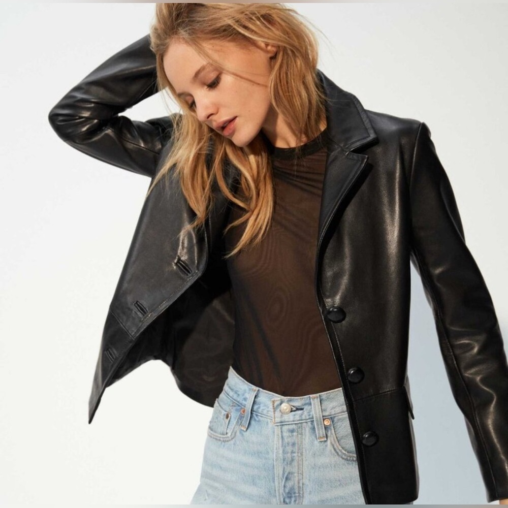 Babaton “Donovan” Aritzia Leather Blazer